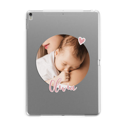 Round Photo Love Upload Apple iPad Silver Case