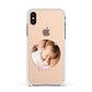 Round Photo Love Upload Apple iPhone Xs Impact Case White Edge on Gold Phone