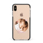 Round Photo Love Upload Apple iPhone Xs Max Impact Case Black Edge on Gold Phone