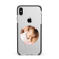 Round Photo Love Upload Apple iPhone Xs Max Impact Case Black Edge on Silver Phone
