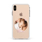 Round Photo Love Upload Apple iPhone Xs Max Impact Case White Edge on Gold Phone