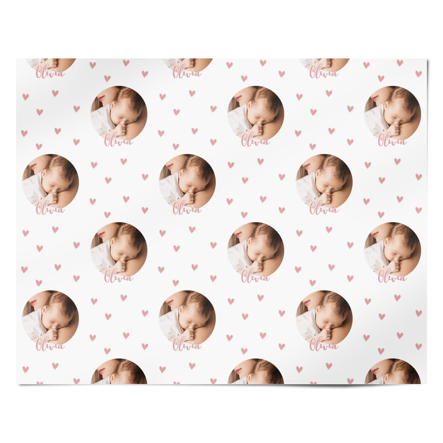 Round Photo Love Upload Personalised Wrapping Paper Alternative
