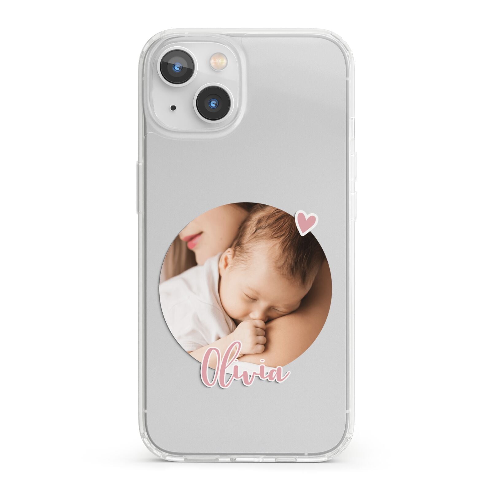 Round Photo Love Upload iPhone 13 Clear Bumper Case