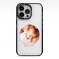 Round Photo Love Upload iPhone 13 Pro Black Impact Case on Silver phone