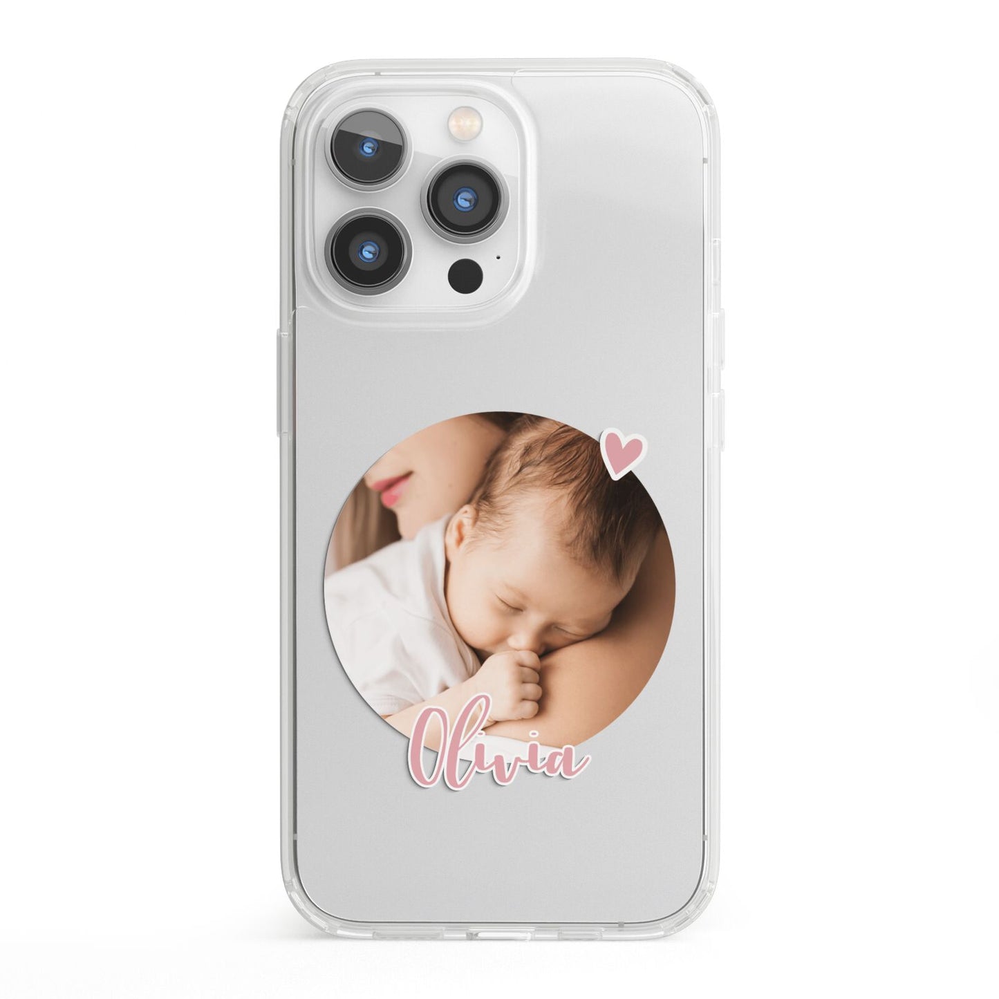 Round Photo Love Upload iPhone 13 Pro Clear Bumper Case