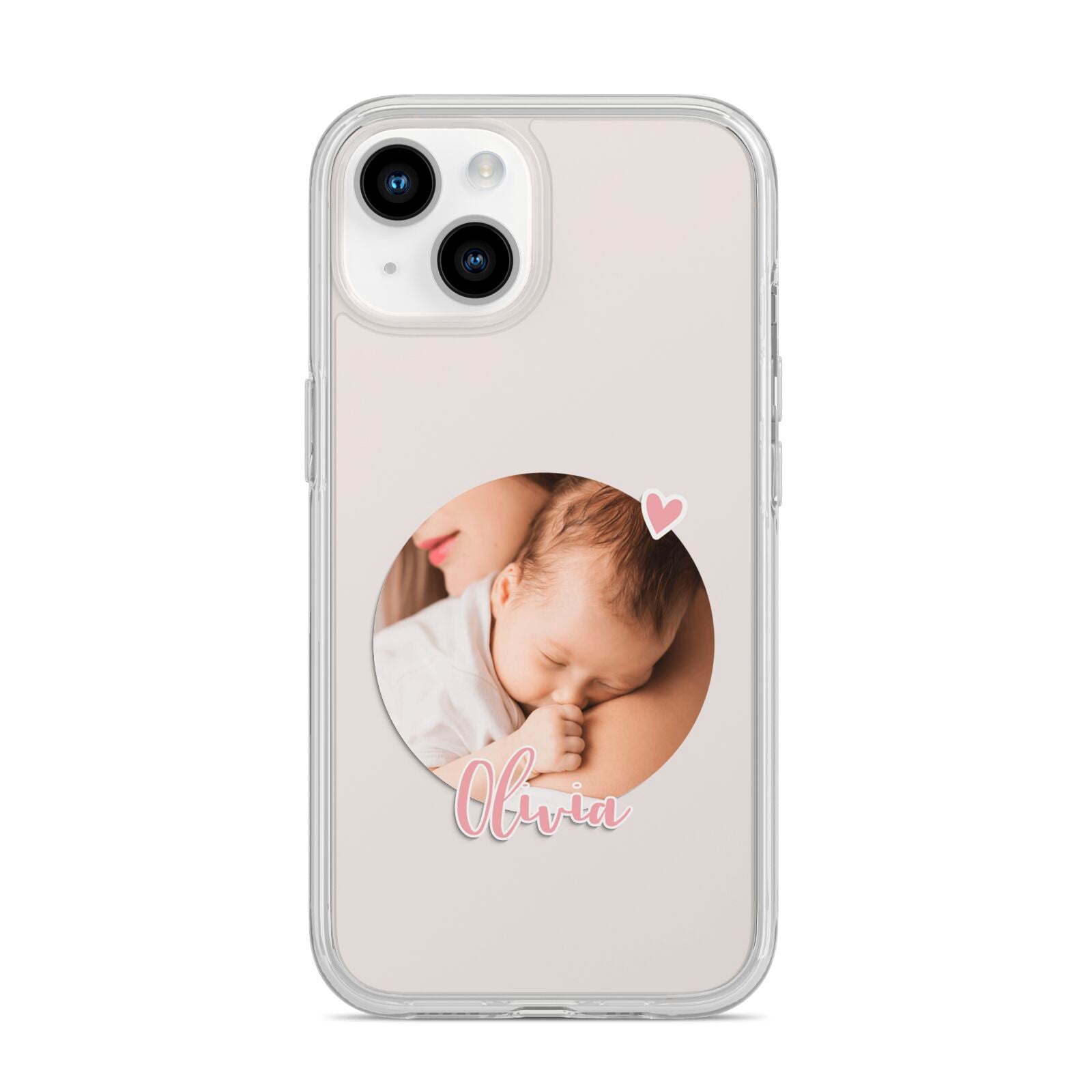 Round Photo Love Upload iPhone 14 Clear Tough Case Starlight