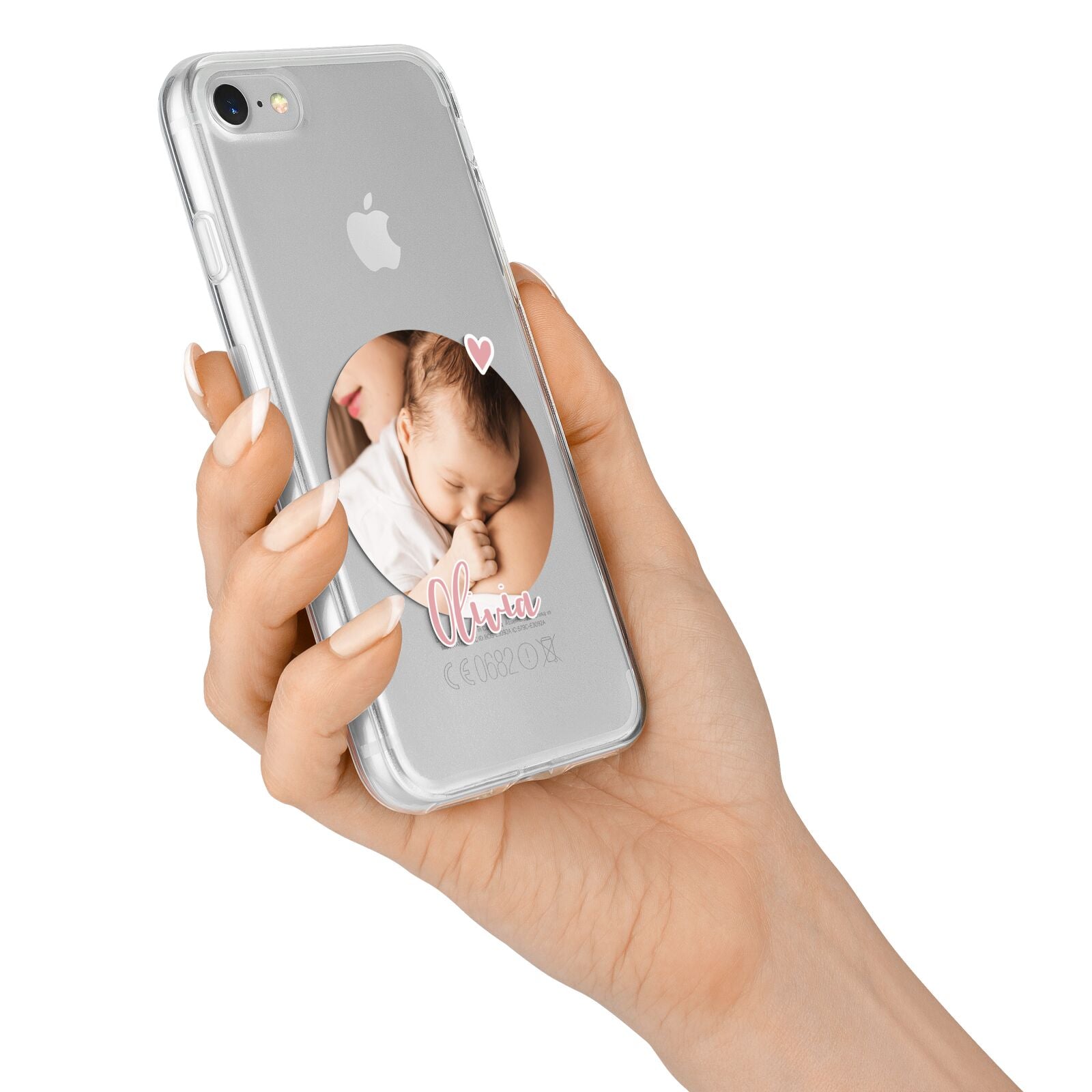 Round Photo Love Upload iPhone 7 Bumper Case on Silver iPhone Alternative Image