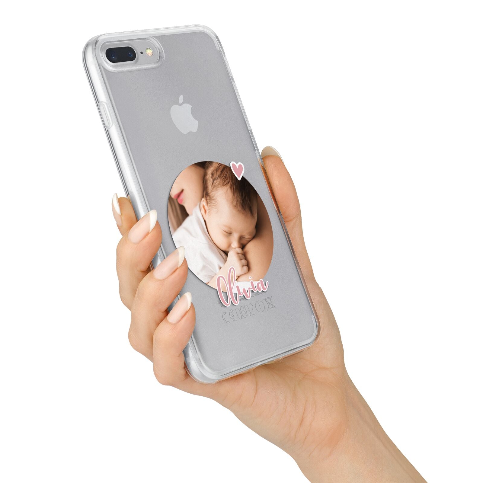 Round Photo Love Upload iPhone 7 Plus Bumper Case on Silver iPhone Alternative Image