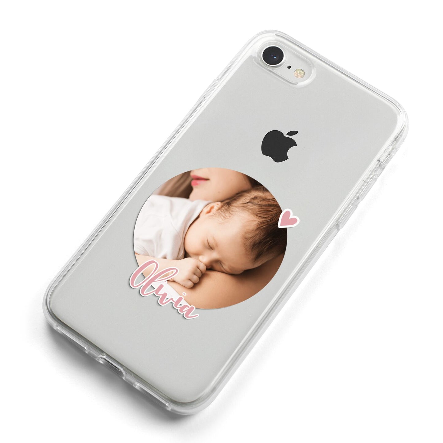 Round Photo Love Upload iPhone 8 Bumper Case on Silver iPhone Alternative Image