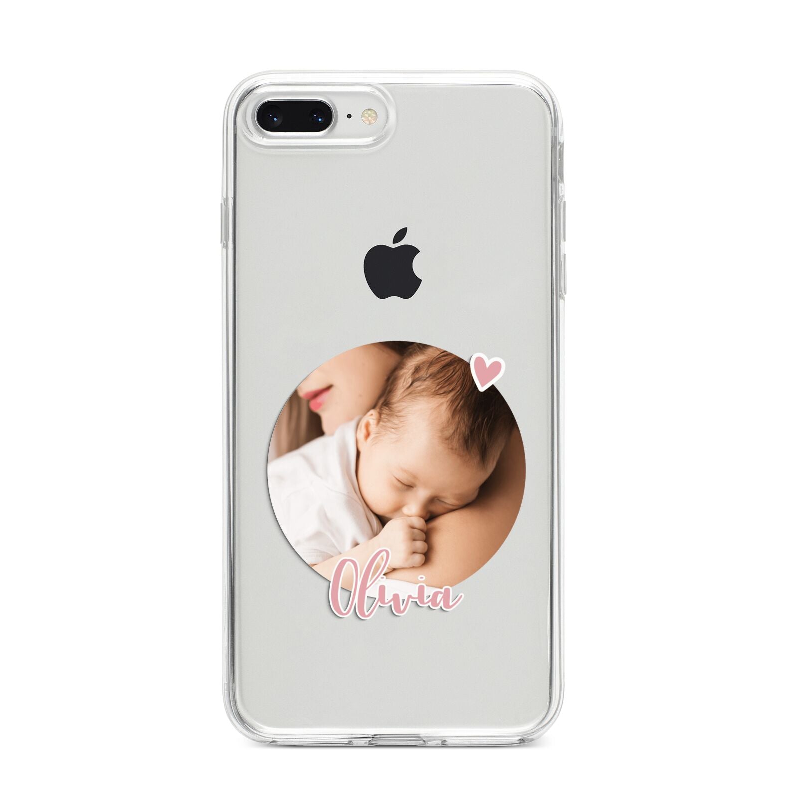 Round Photo Love Upload iPhone 8 Plus Bumper Case on Silver iPhone