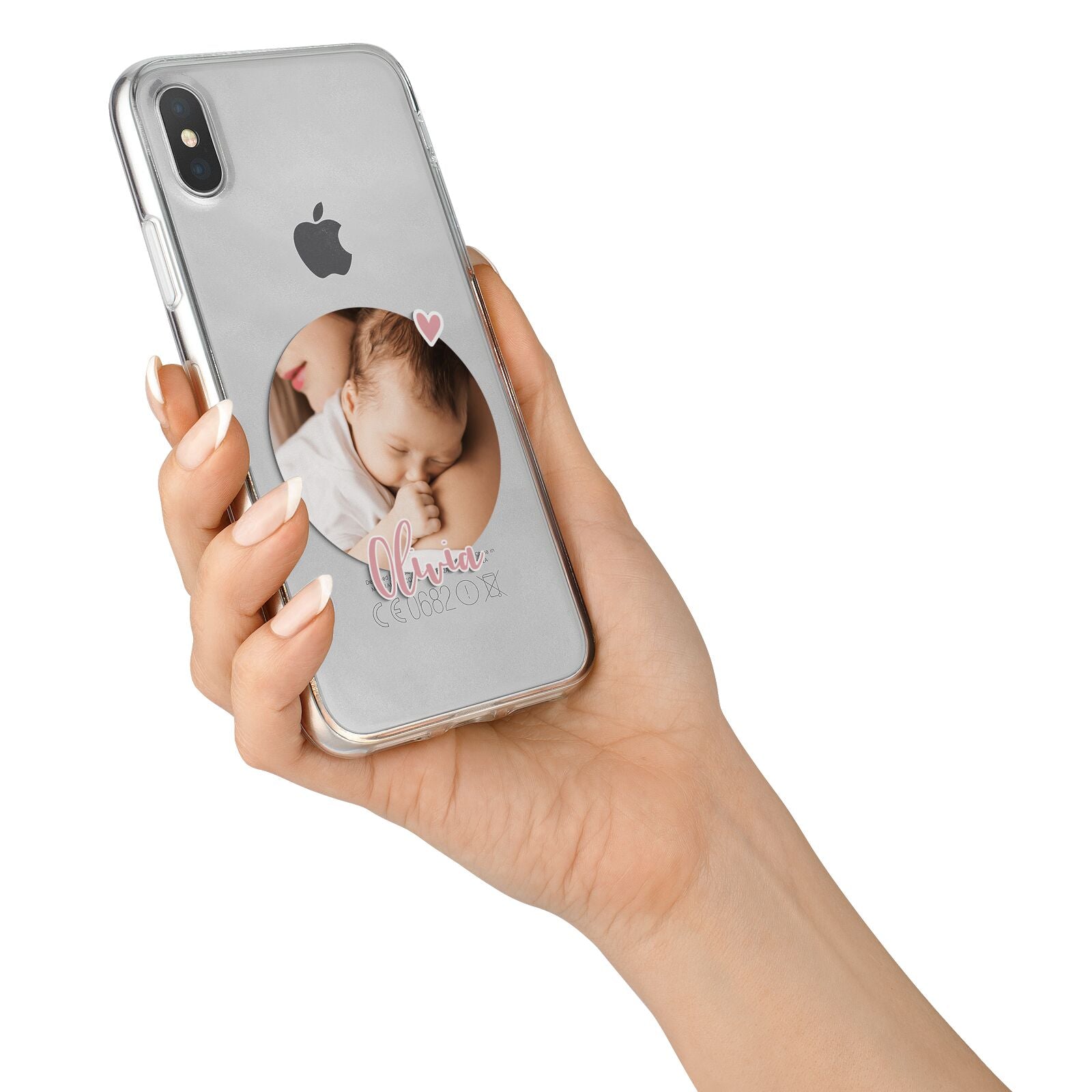 Round Photo Love Upload iPhone X Bumper Case on Silver iPhone Alternative Image 2