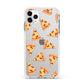 Rubies on Cartoon Pizza Slices Apple iPhone 11 Pro Max in Silver with White Impact Case