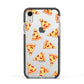 Rubies on Cartoon Pizza Slices Apple iPhone XR Impact Case Black Edge on Silver Phone