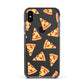 Rubies on Cartoon Pizza Slices Apple iPhone Xs Impact Case Black Edge on Black Phone