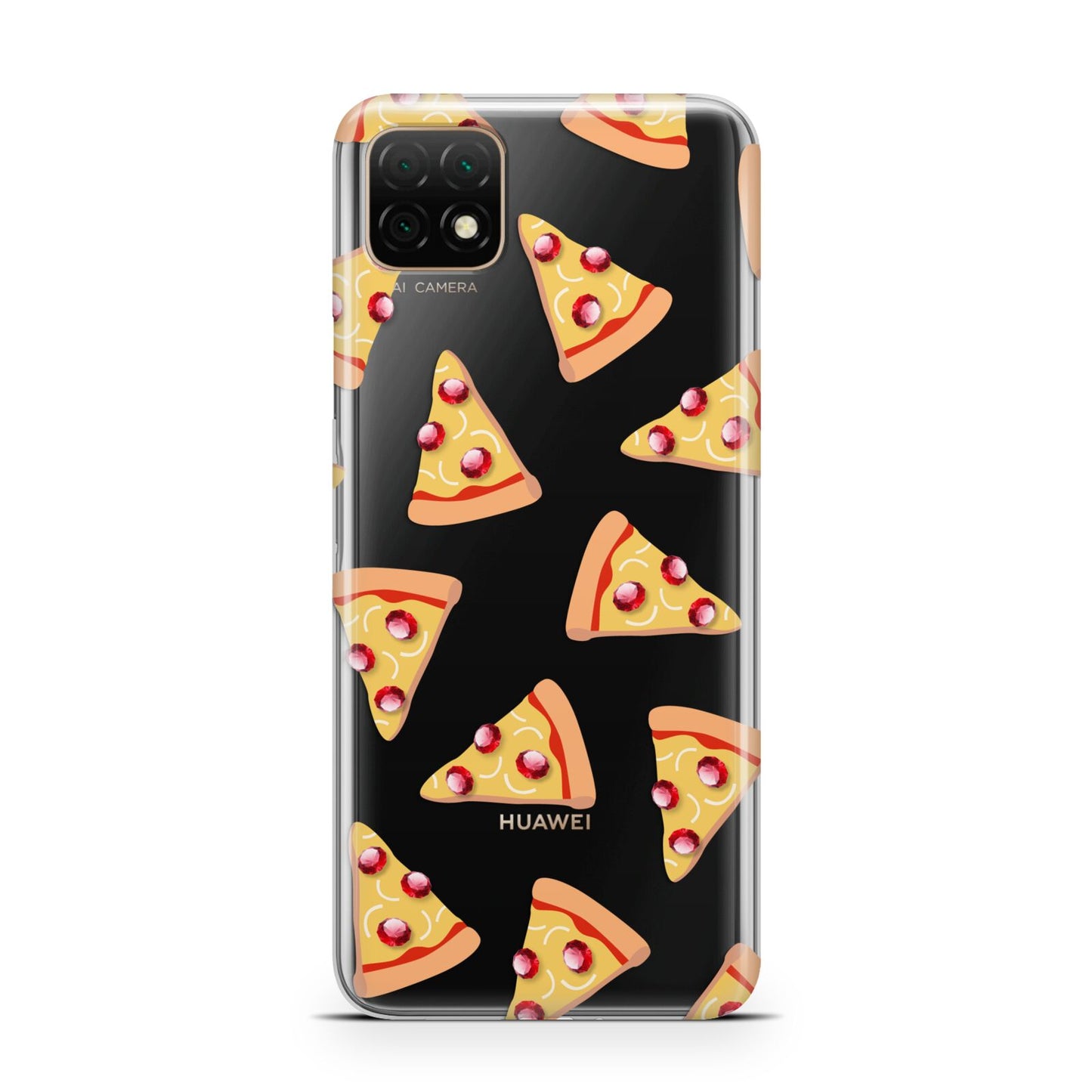 Rubies on Cartoon Pizza Slices Huawei Enjoy 20 Phone Case