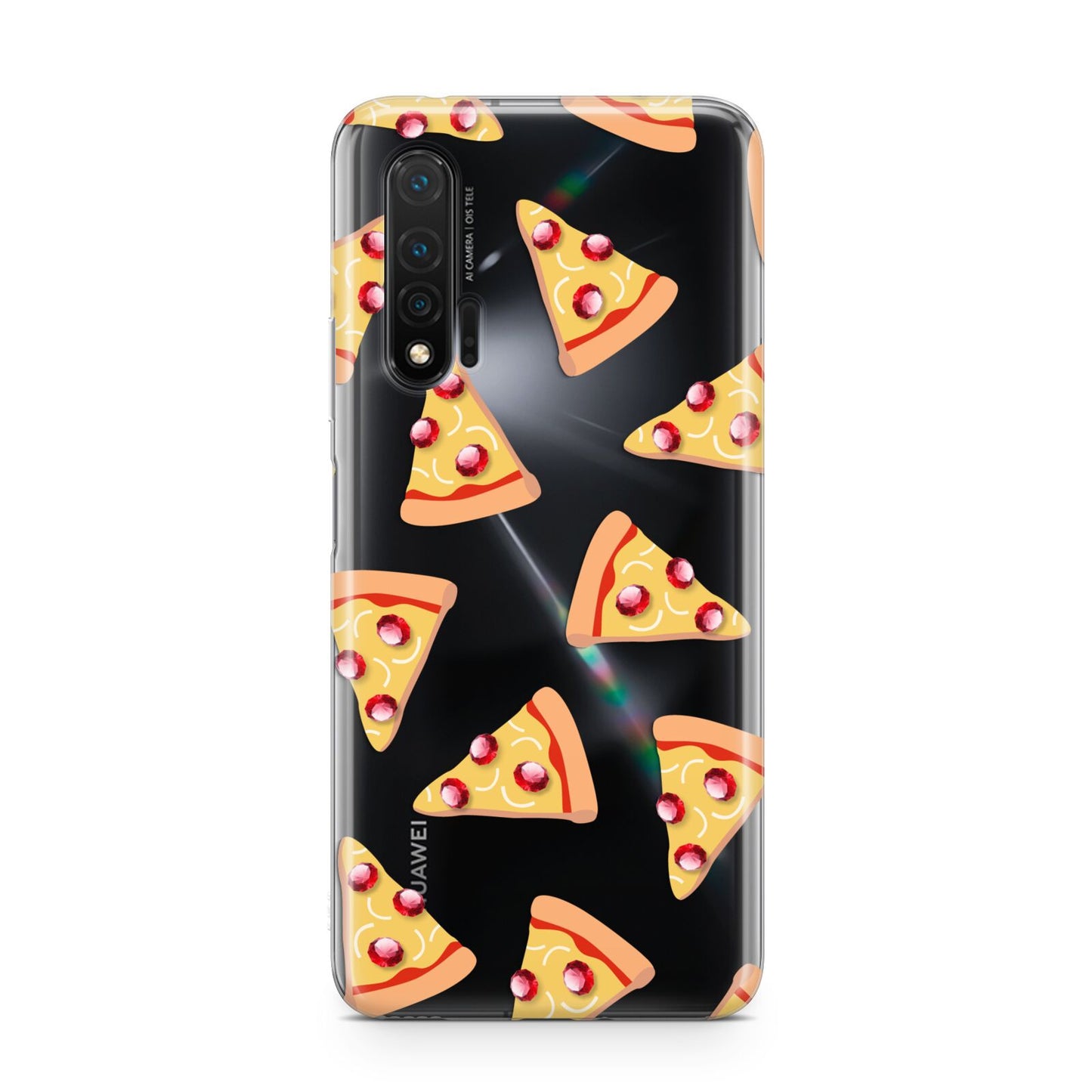 Rubies on Cartoon Pizza Slices Huawei Nova 6 Phone Case