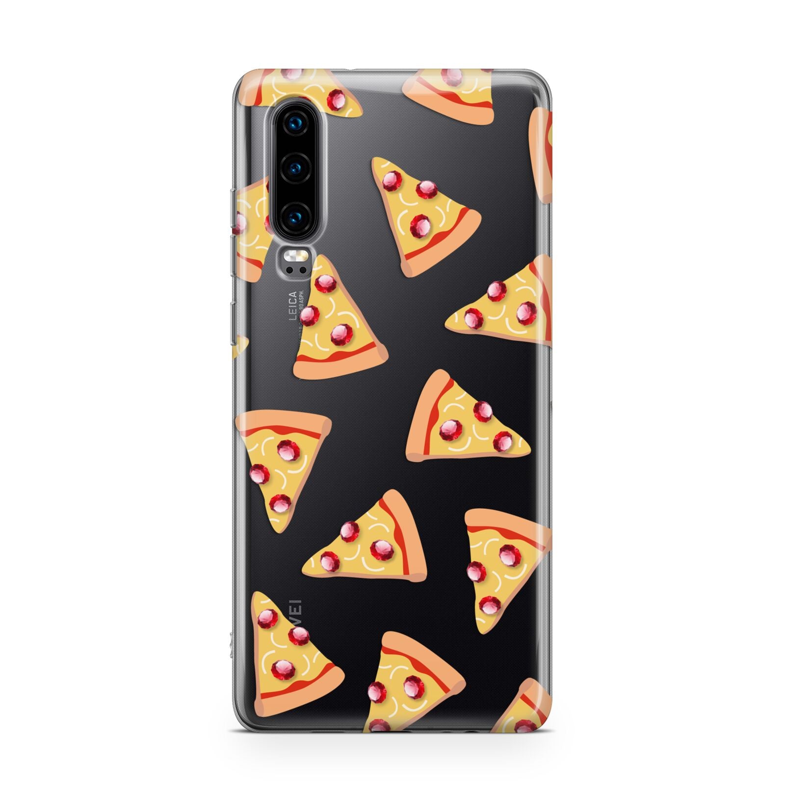 Rubies on Cartoon Pizza Slices Huawei P30 Phone Case
