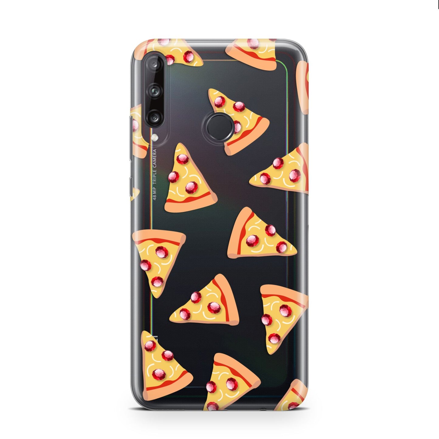 Rubies on Cartoon Pizza Slices Huawei P40 Lite E Phone Case