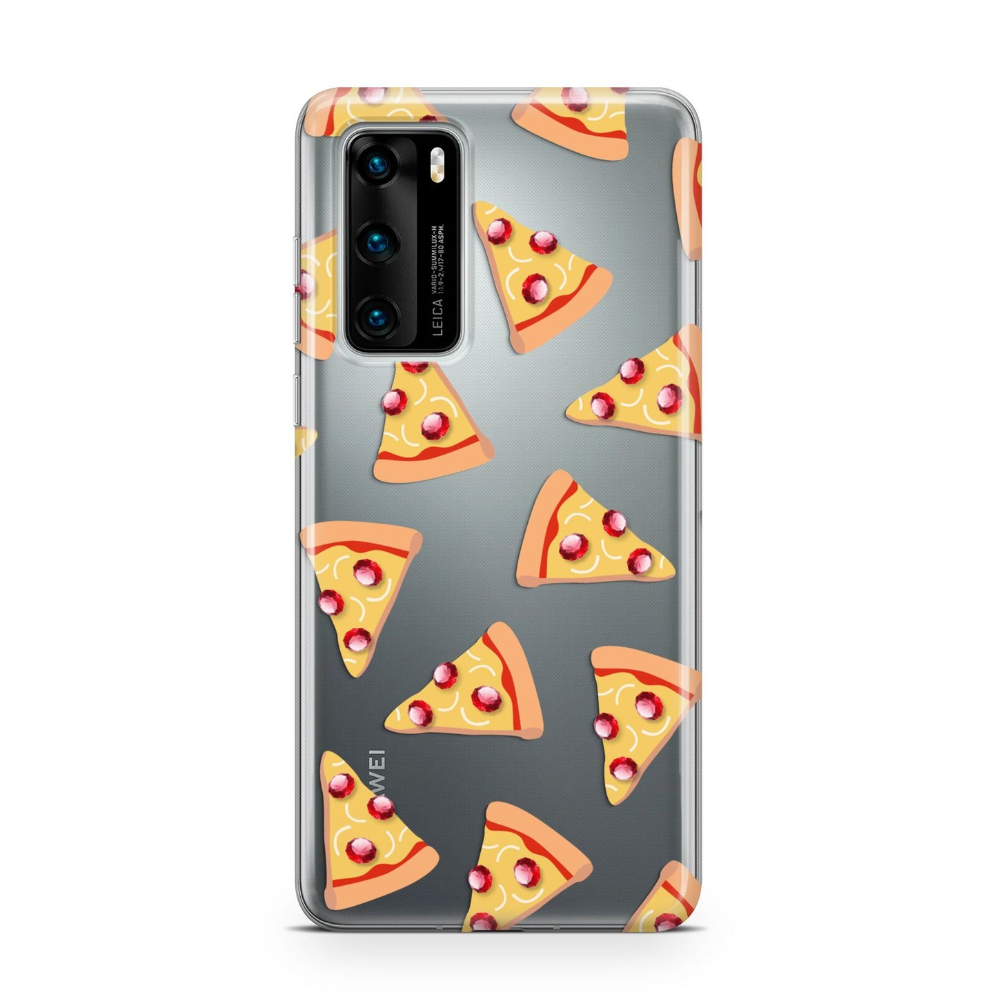 Rubies on Cartoon Pizza Slices Huawei P40 Phone Case