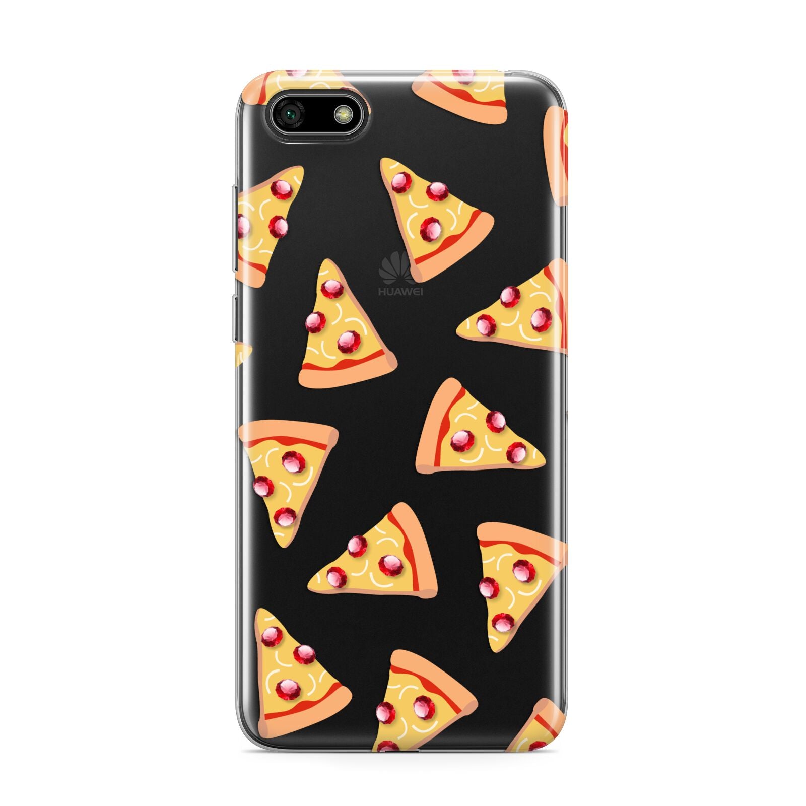 Rubies on Cartoon Pizza Slices Huawei Y5 Prime 2018 Phone Case