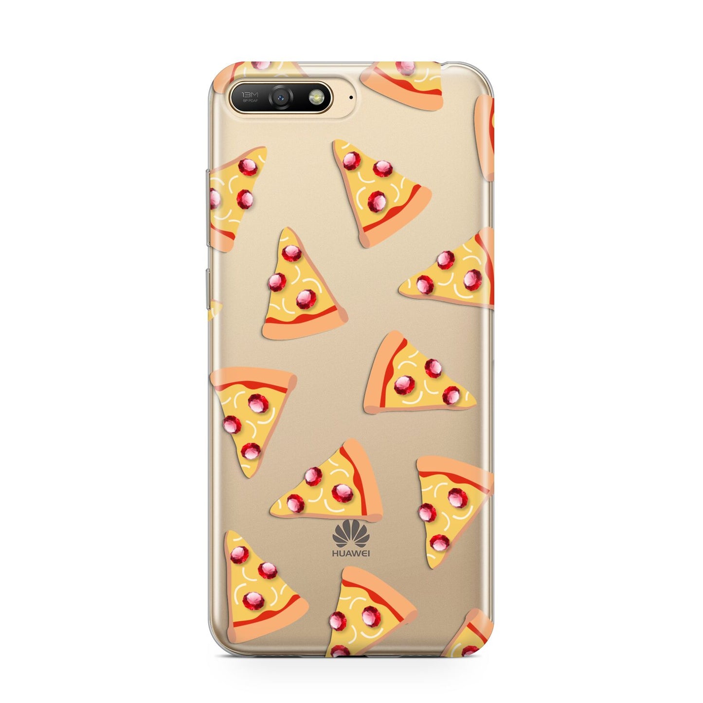 Rubies on Cartoon Pizza Slices Huawei Y6 2018