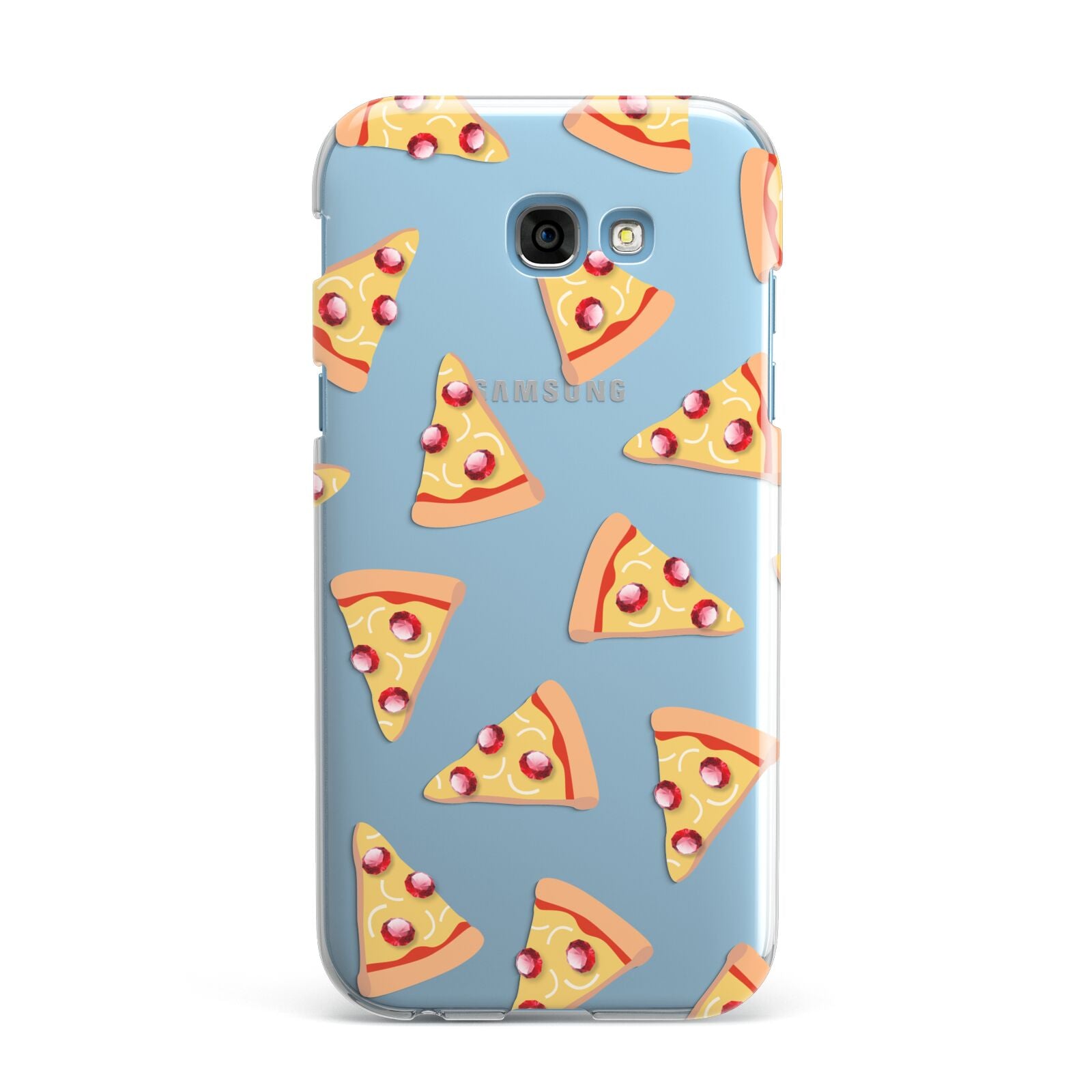 Rubies on Cartoon Pizza Slices Samsung Galaxy A7 2017 Case