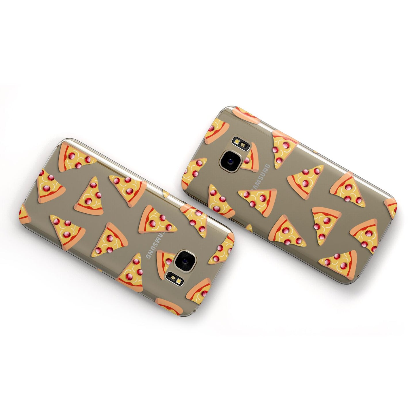 Rubies on Cartoon Pizza Slices Samsung Galaxy Case Flat Overview