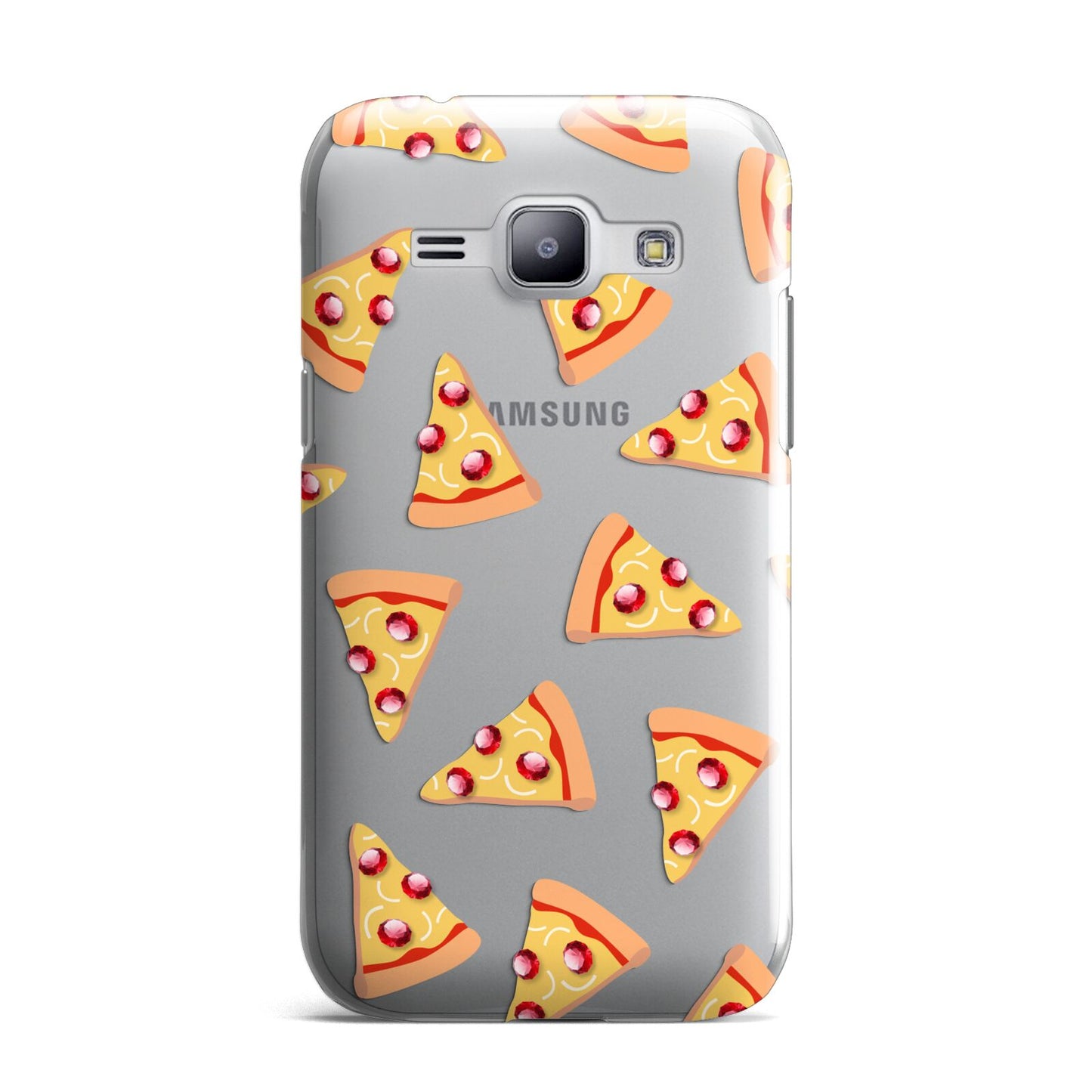 Rubies on Cartoon Pizza Slices Samsung Galaxy J1 2015 Case