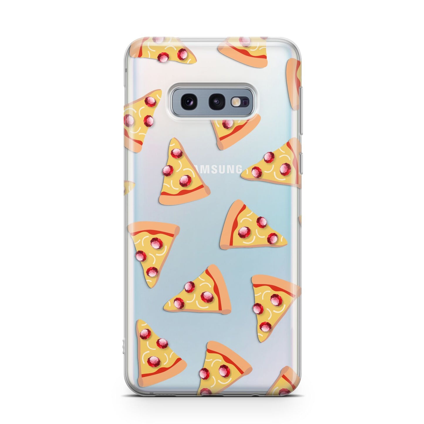 Rubies on Cartoon Pizza Slices Samsung Galaxy S10E Case