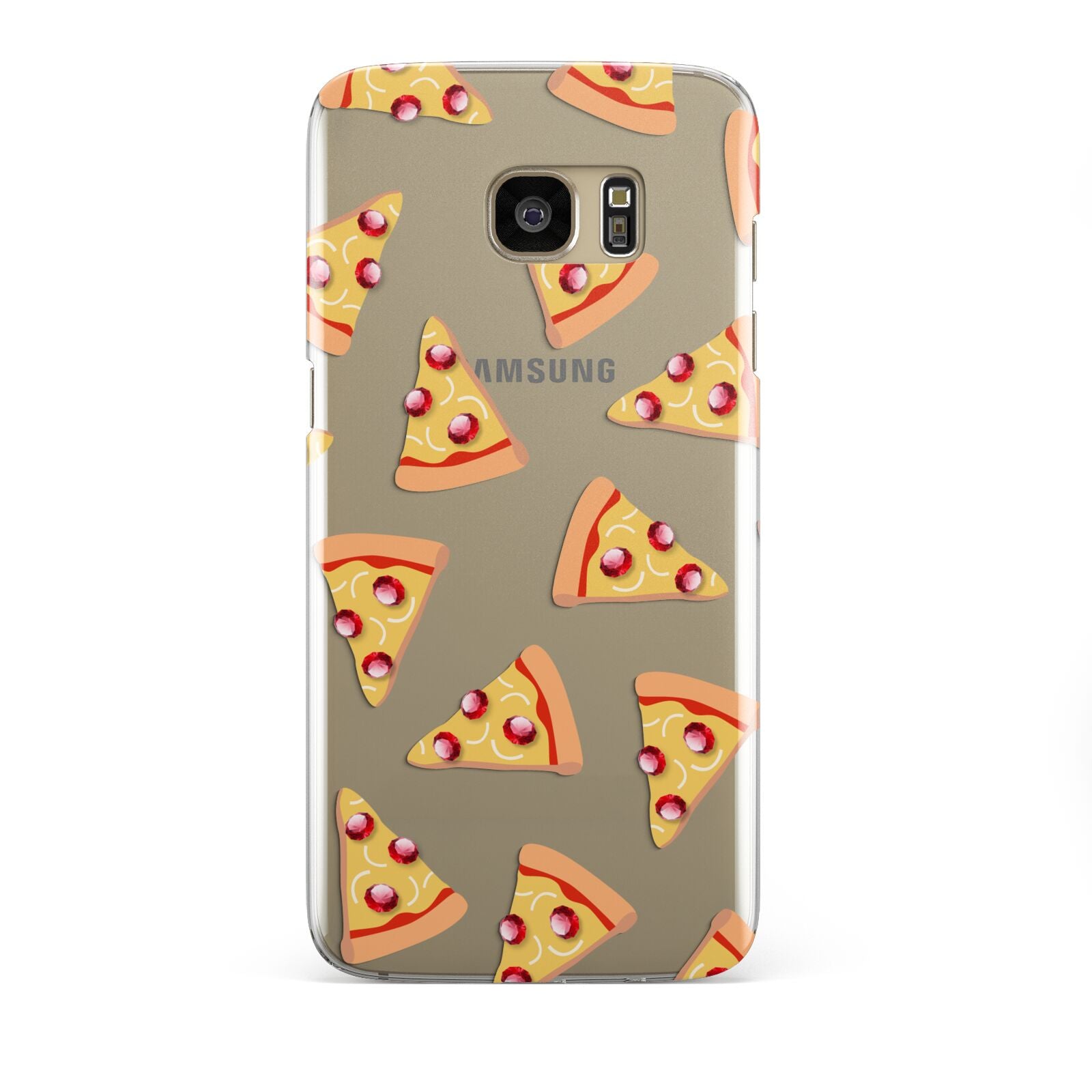 Rubies on Cartoon Pizza Slices Samsung Galaxy S7 Edge Case