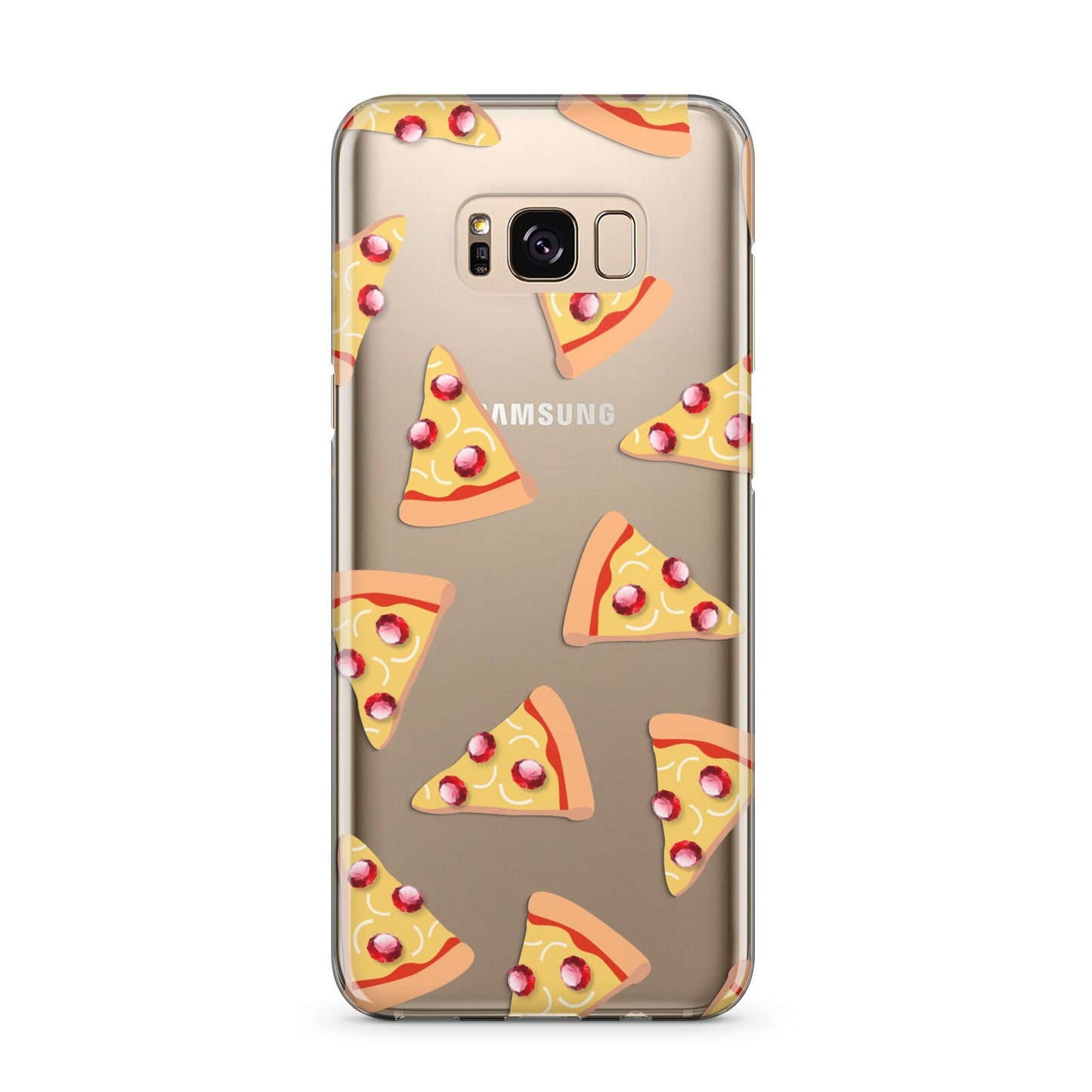 Rubies on Cartoon Pizza Slices Samsung Galaxy S8 Plus Case