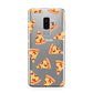 Rubies on Cartoon Pizza Slices Samsung Galaxy S9 Plus Case on Silver phone