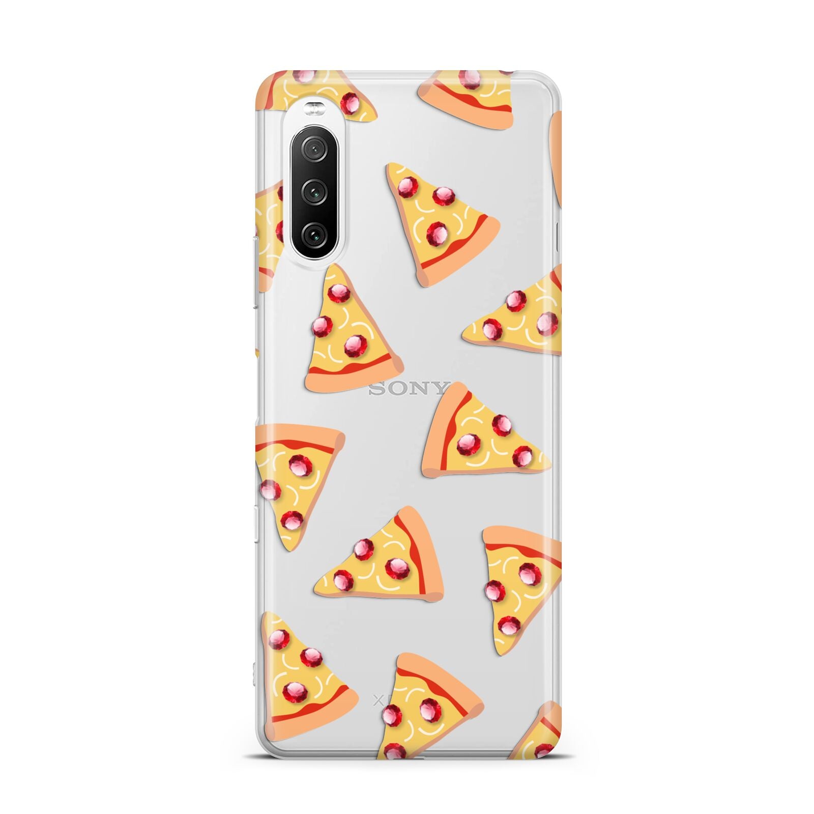Rubies on Cartoon Pizza Slices Sony Xperia 10 III Case