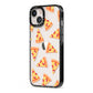 Rubies on Cartoon Pizza Slices iPhone 13 Black Impact Case Side Angle on Silver phone