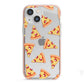 Rubies on Cartoon Pizza Slices iPhone 13 Mini TPU Impact Case with Pink Edges