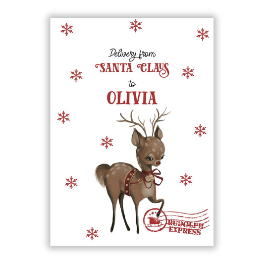 Rudolph Delivery A5 Flat Greetings Card