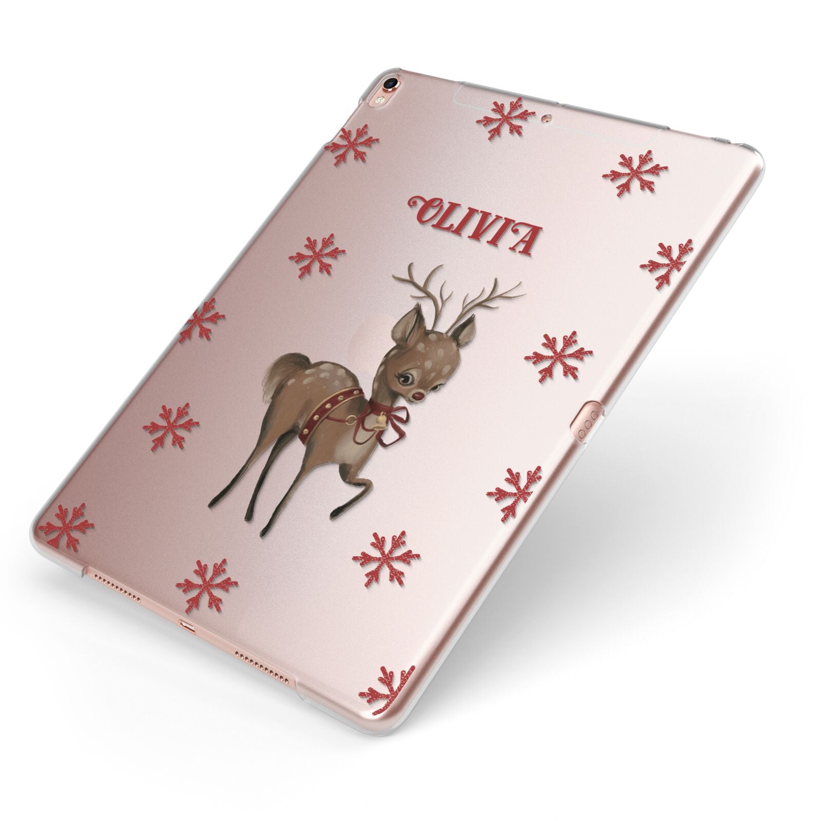 Rudolph Delivery Apple iPad Case on Rose Gold iPad Side View