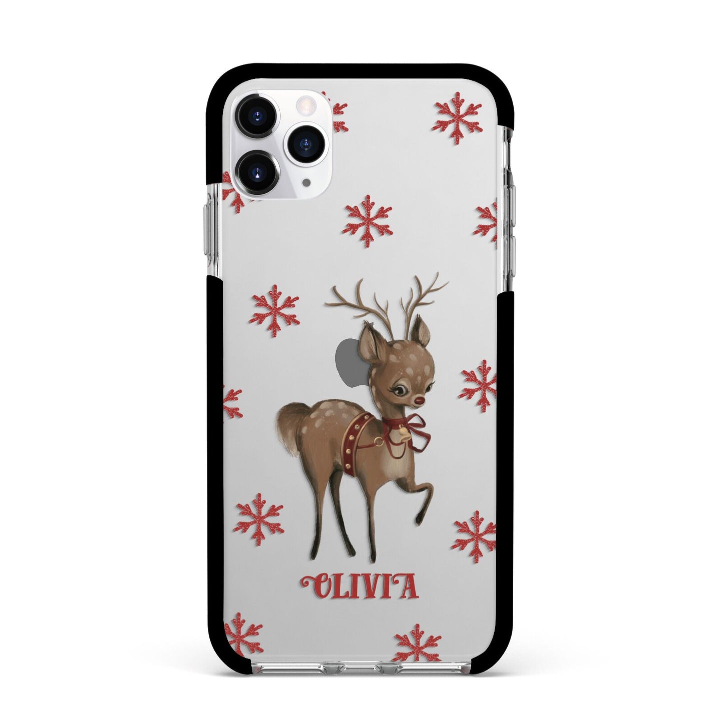 Rudolph Delivery Apple iPhone 11 Pro Max in Silver with Black Impact Case