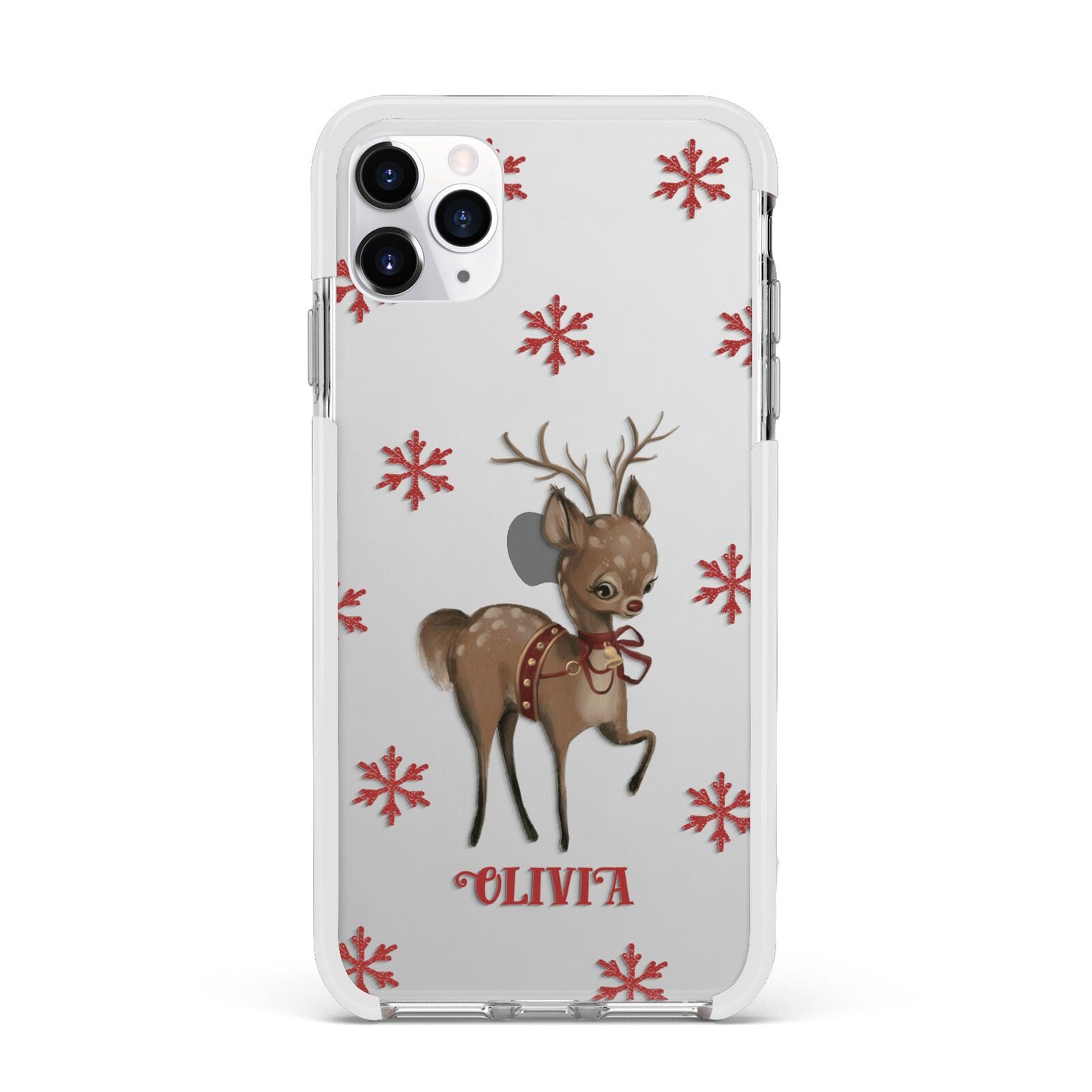 Rudolph Delivery Apple iPhone 11 Pro Max in Silver with White Impact Case