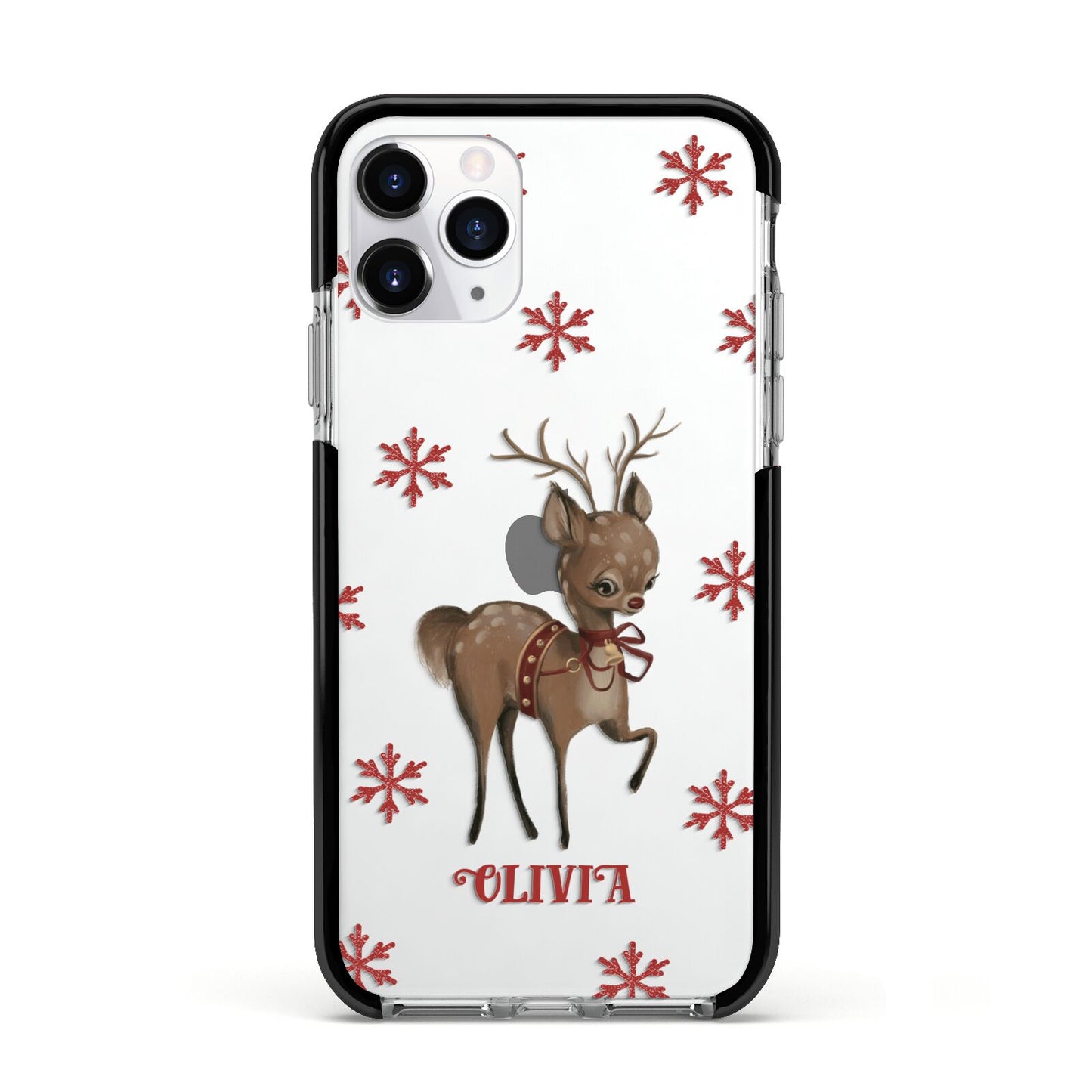 Rudolph Delivery Apple iPhone 11 Pro in Silver with Black Impact Case
