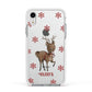 Rudolph Delivery Apple iPhone XR Impact Case White Edge on Silver Phone