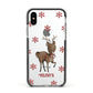 Rudolph Delivery Apple iPhone Xs Impact Case Black Edge on Silver Phone