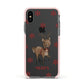 Rudolph Delivery Apple iPhone Xs Impact Case Pink Edge on Black Phone