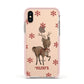 Rudolph Delivery Apple iPhone Xs Impact Case Pink Edge on Gold Phone