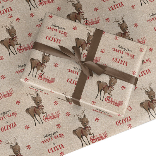 Rudolph Delivery Custom Wrapping Paper