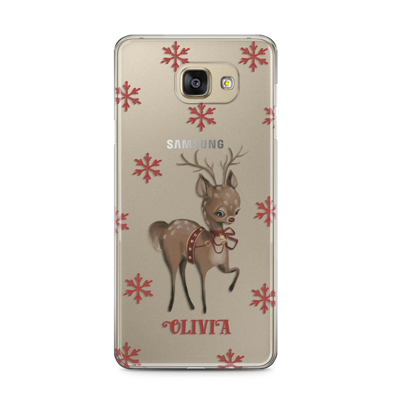 Rudolph Delivery Samsung Galaxy A5 2016 Case on gold phone