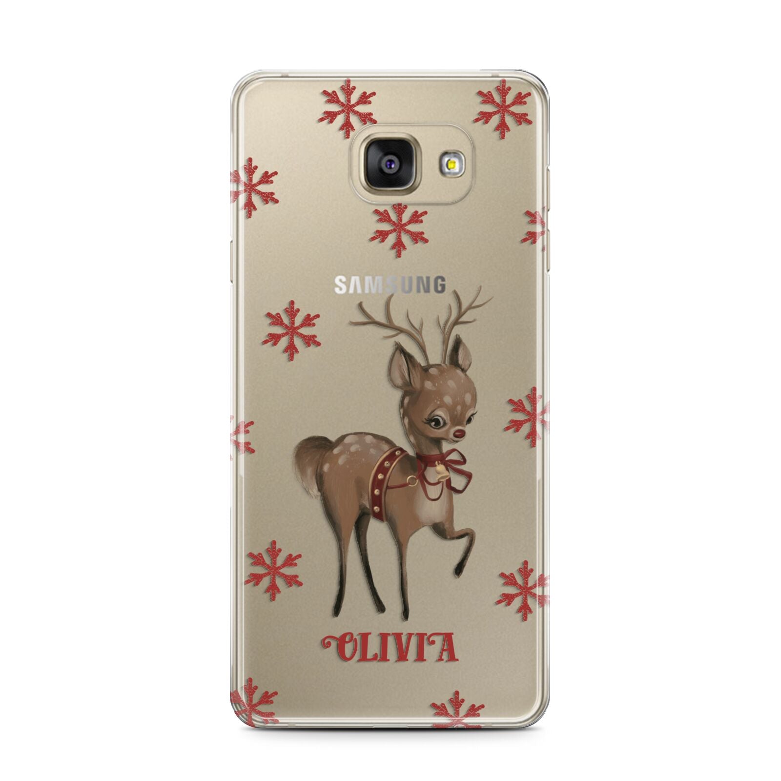 Rudolph Delivery Samsung Galaxy A7 2016 Case on gold phone
