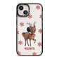 Rudolph Delivery iPhone 13 Black Impact Case on Silver phone