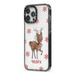 Rudolph Delivery iPhone 13 Pro Max Black Impact Case Side Angle on Silver phone