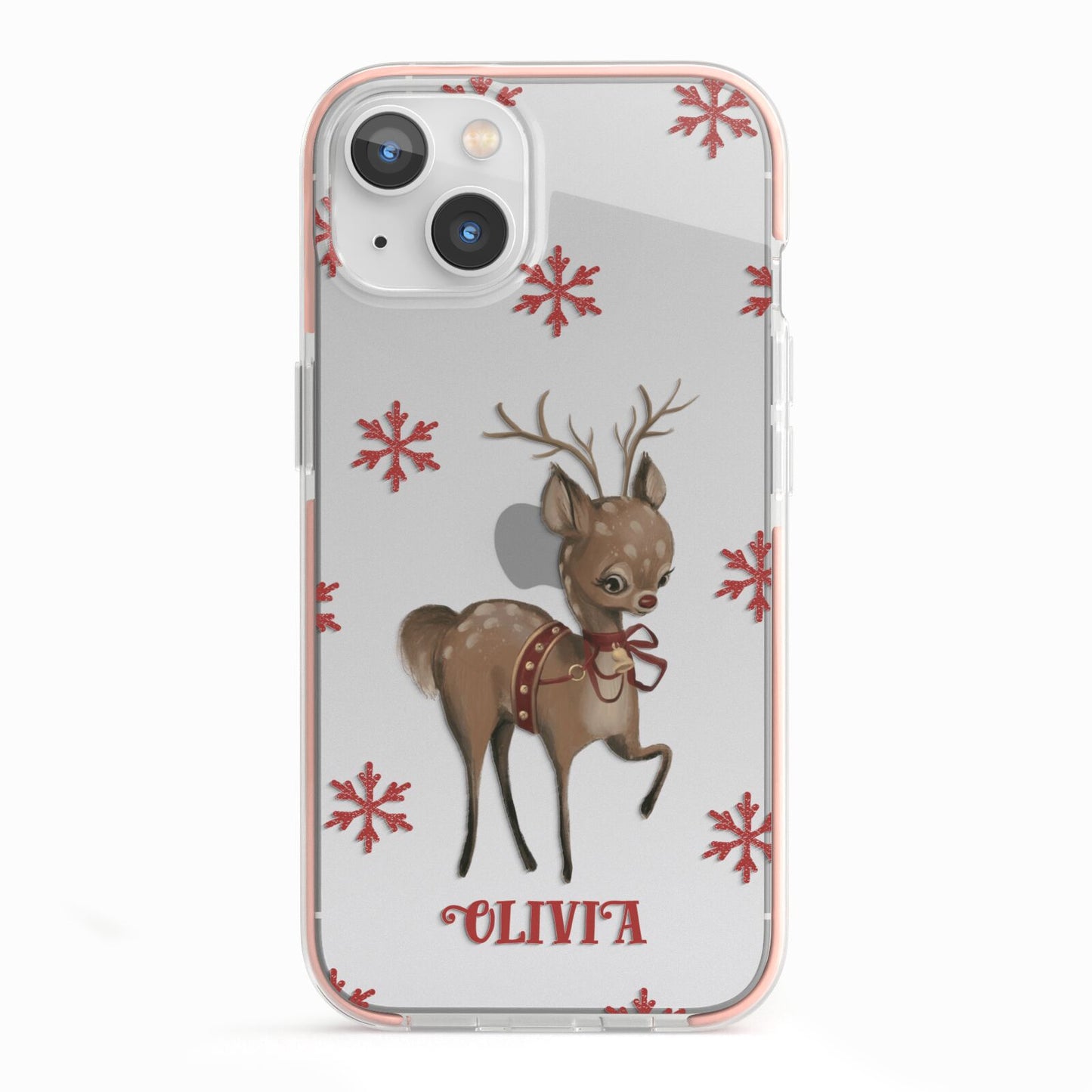Rudolph Delivery iPhone 13 TPU Impact Case with Pink Edges